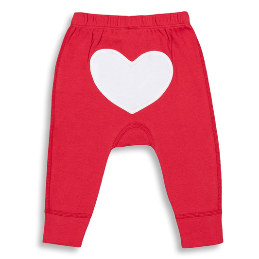 Sapling Child Organic Heart Pant - Red