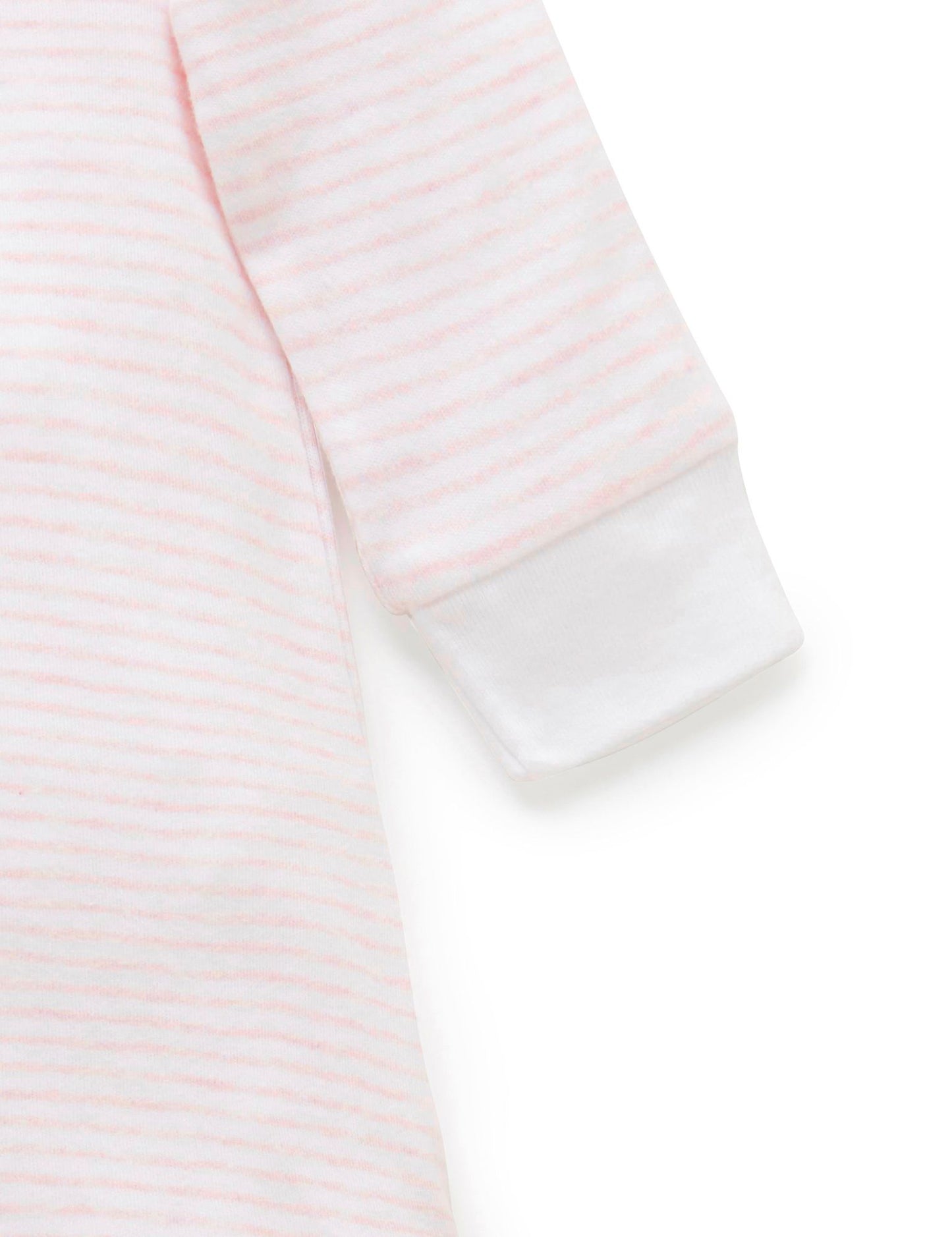 Purebaby Organics Long Sleeve Sleepsuit Pale Pink - 0-3 Months
